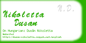 nikoletta dusan business card